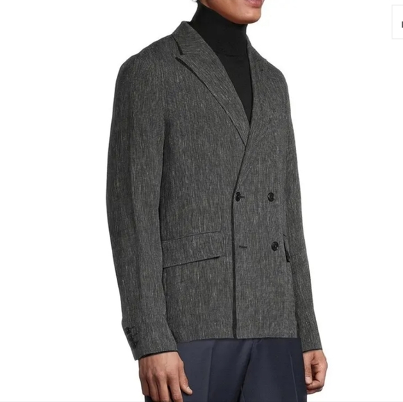 Ted Baker London Other - Ted Baker Sport Coat Mens Size 5(XL) Black Stripe 100% Linen Suit Blazer Jacket